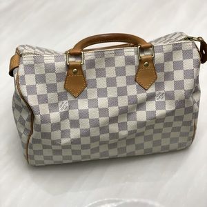 Louis Vuitton Brass Damier Azur Speedy 30